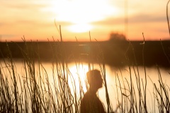 Boy at sunset