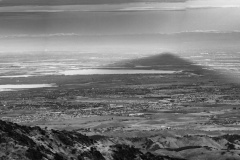 Mt Diablo shadow on Central Valley and Sierra Snow