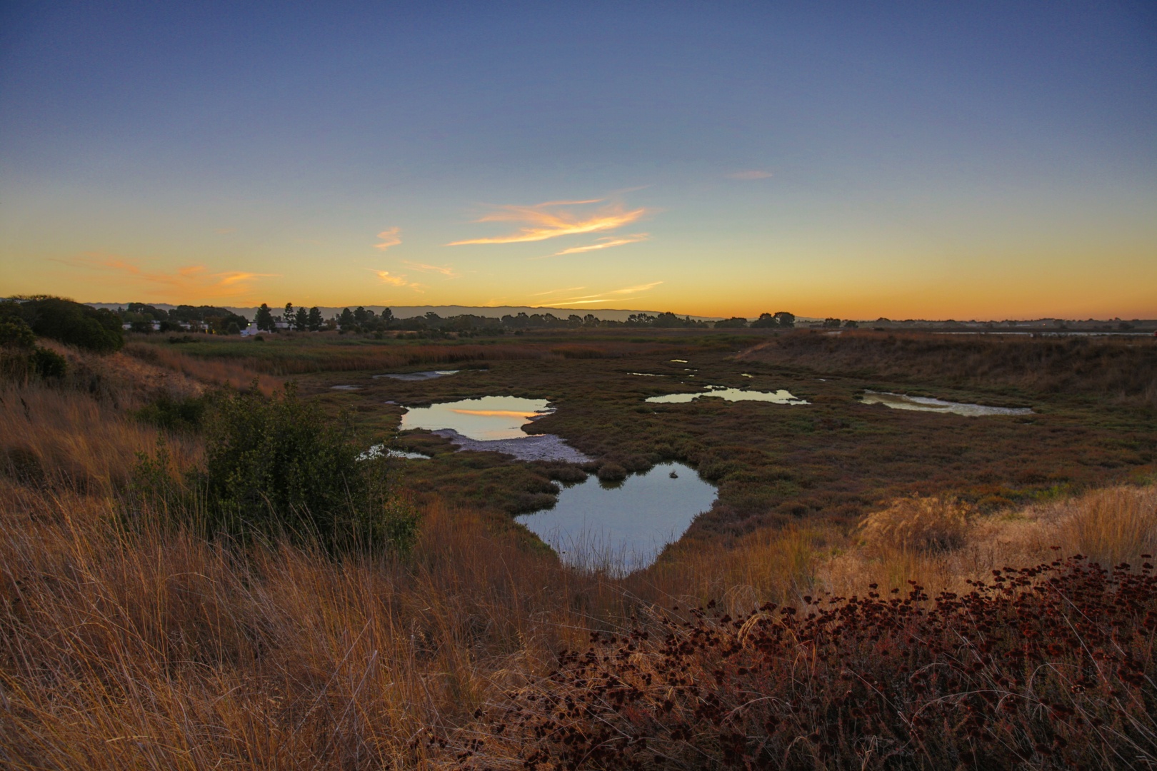 Sunset over Forebay Wide - Palo Alto