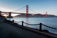Golden Gate Bridge just after sunset