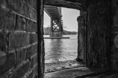 Golden Gate Bridge through the gunport